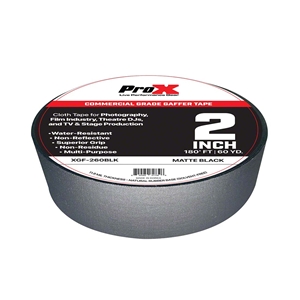 ProX GaffX™ 2" Commercial Grade Gaffers Tape, Matte Black, 60 Yards gaffers tape, gaffx, commercial grade tape, commercial tape, stage tape, truss tape, dj tape, dj gear, wire organization, wire tape, cable tape
